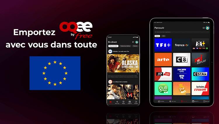 OQEE by Free : Votre compagnon idéal pour les vacances, partout dans l'Union européenne !