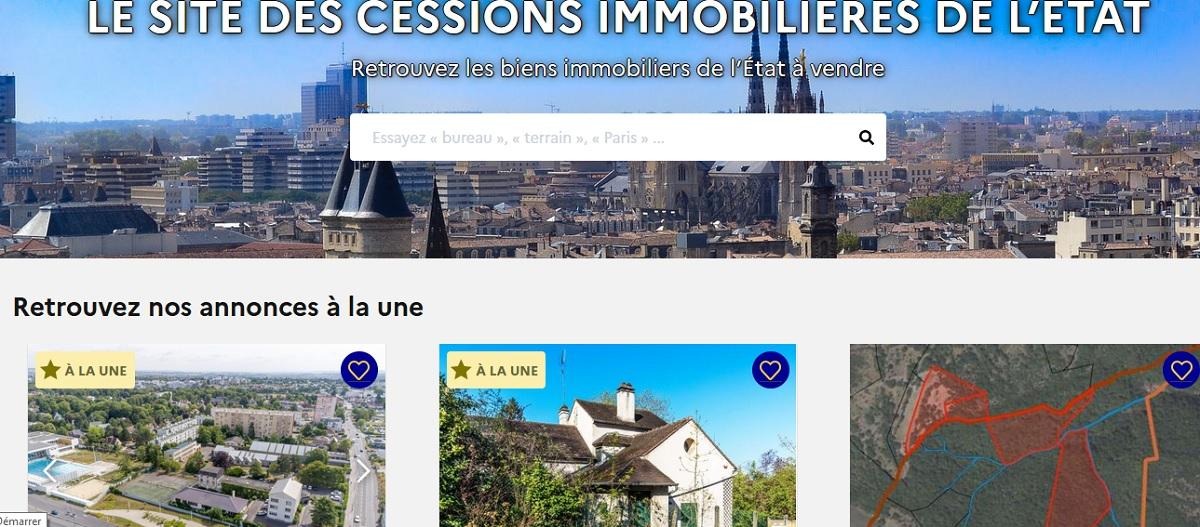 L’État cède de nombreux biens immobiliers sur son site à des prix parfois intéressants