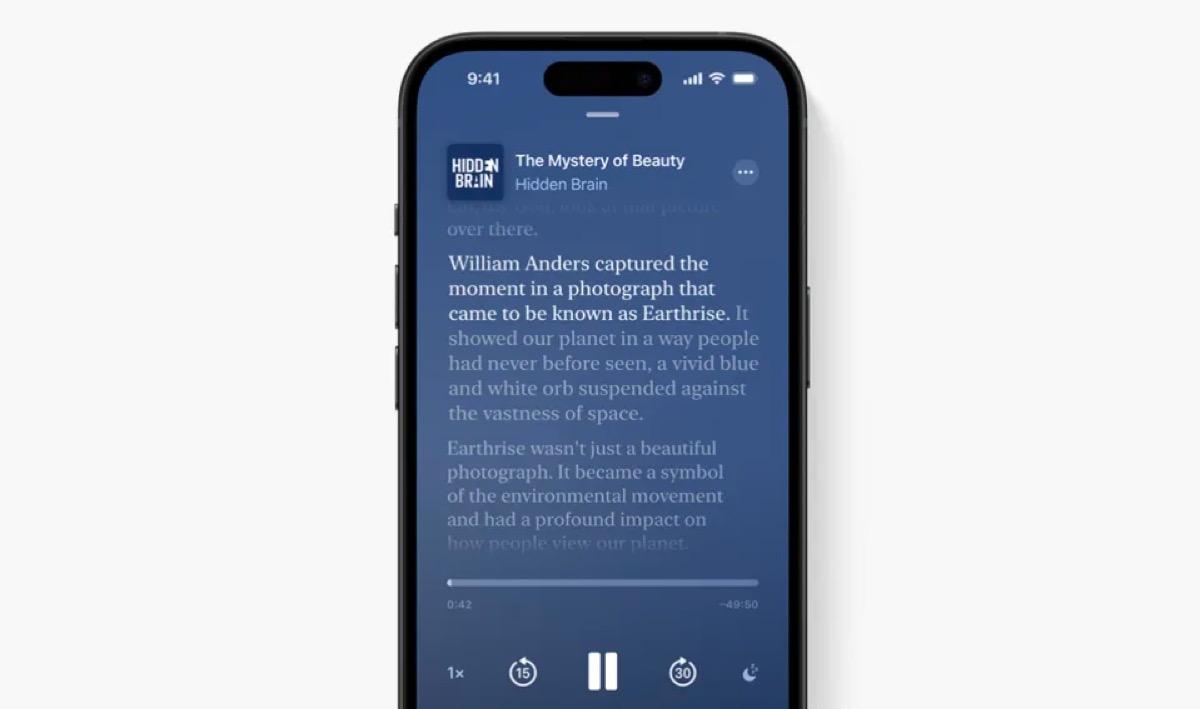 Apple va générer automatiquement des transcriptions pour les podcasts sur iOS 17.4